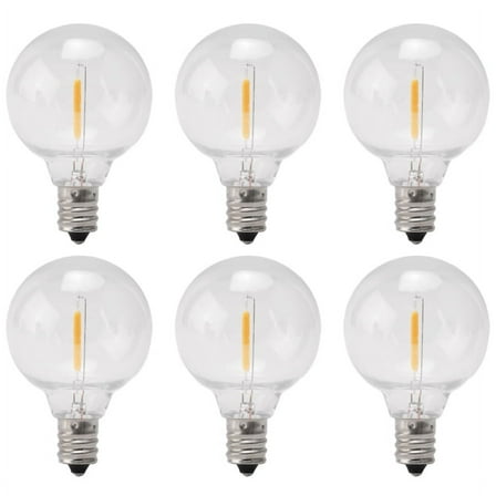 6Pcs G40 Led Replacement Light Bulbs, E12 Screw Base Shatterproof LED Globe Bulbs for So ma1117