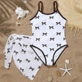 thumbnail image 6 of TOWED22 Toddler Baby Girl One Piece Swimsuit Print Fly Sleeve Ruffle Trim Bathing Suit Summer Rash Guard Beachwear White,7-8 Y, 6 of 7