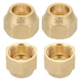 thumbnail image 1 of Tuerca de flare de latón Uxcell de 3/4", 4 piezas de conexiones de tubería de latón SAE de 45 grados, mate, 1 of 6