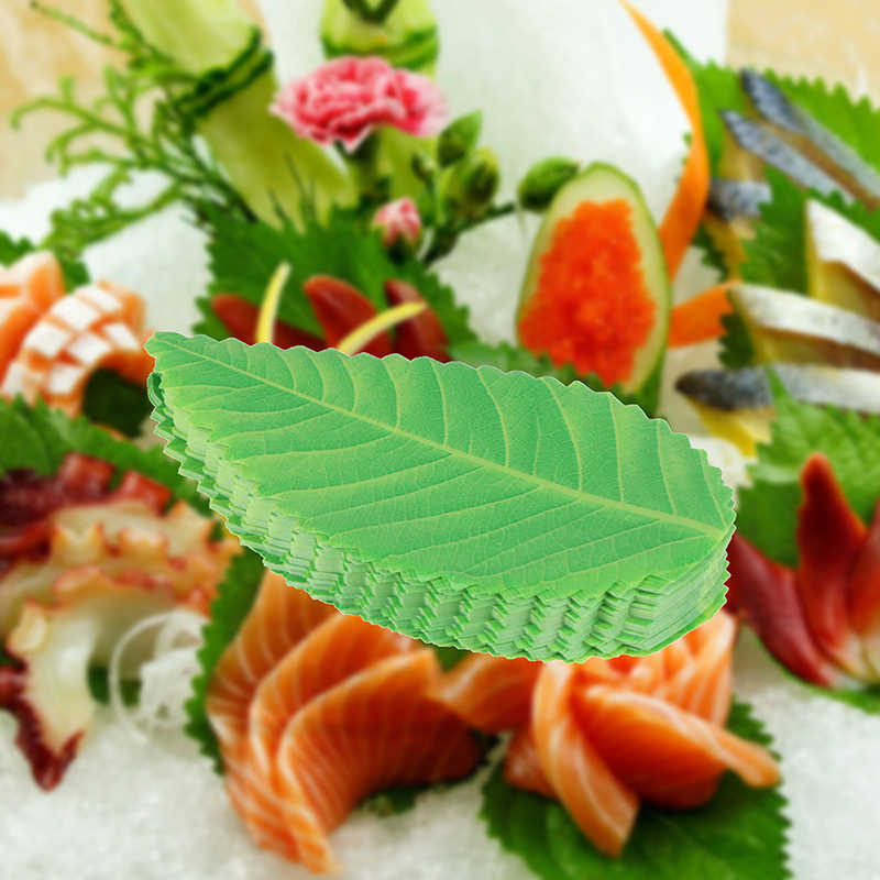200Pcs/Bag Bento Baran Japanese Decorative Sashimi Green Leaves Sushi