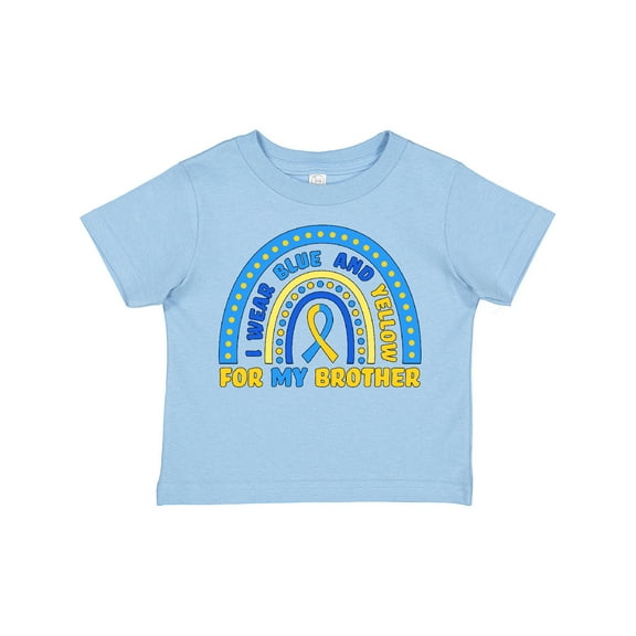 Inktastic I Wear Blue and Yellow for My Brother Down Syndrome Awareness Rainbow Boys or Girls Toddler T-Shirt