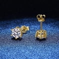 thumbnail image 2 of 925 Sterling Silver Stud Earrings 1-2 Carat Moissanite Classic Four-Claw Stud Earrings, 2 of 5