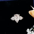 thumbnail image 3 of Oryn Jewelry 1.9 Ct Pear Cut Moissanite Ring for Women - 14K White Gold Plated Ring - Wedding Trilogy Engagement Ring - Three Stone Moissanite Ring Design, 3 of 6