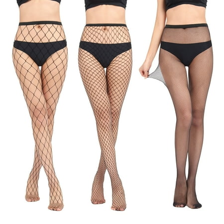 

Cuteam 1 Set Soft Fishnet Stockings Figure Flattering Nylon High Waist Slim Fish Net Pantyhose for Home