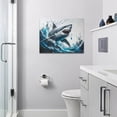thumbnail image 5 of Aaheei Shark Wall Art Ocean Pictures Sea Room Decor Navy Nautical Canvas Prints Modern Home Artwork Decorations for Bedroom Bathroom Living Room Office, 5 of 5