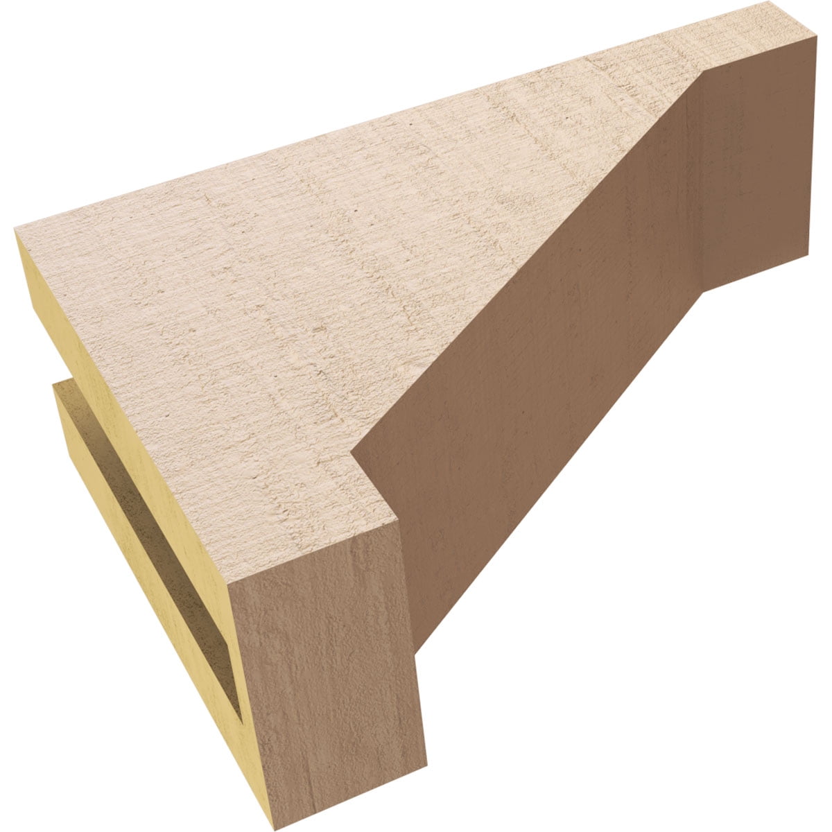 3"W x 9"D x 6"H Classic Burlington Rough Cedar Woodgrain TimberThane Corbel, Primed Tan