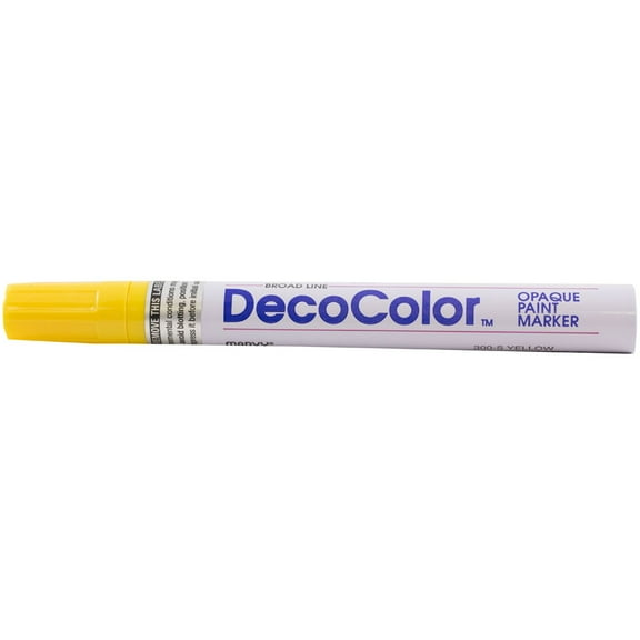 Marvy Uchida Broad Line Opaque Paint Marker, Yellow, 1/Pack