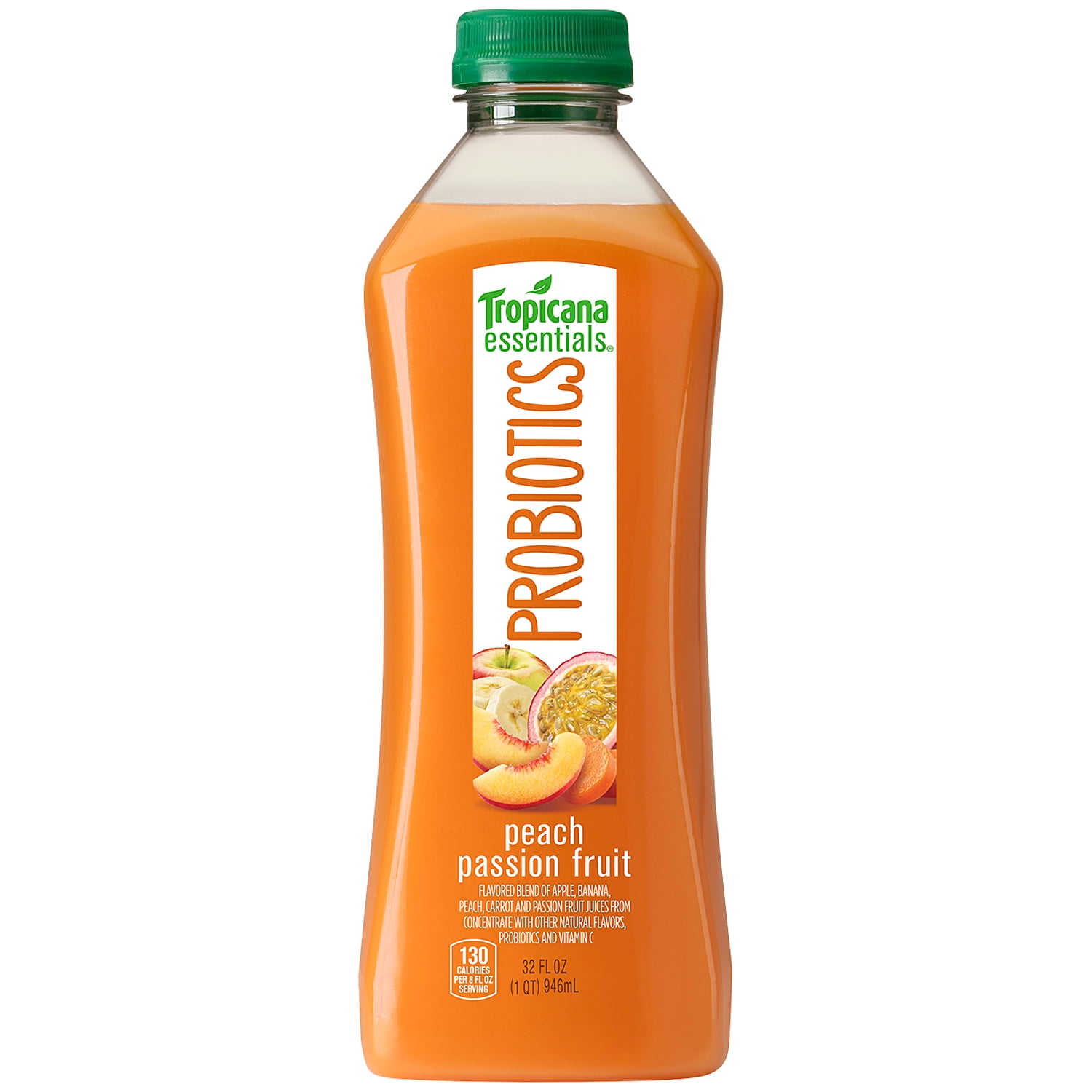 Tropicana Essentials Probiotics Peach Passion Fruit Juice, 1 Quart