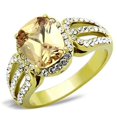 thumbnail image 1 of Alamode TK1418-7 Bague en Acier Inoxydable Or IP pour Femmes avec Grade AAA CZ en Champagne - Taille 7, 1 of 1