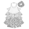 thumbnail image 4 of Alvivi Kids Girls Sequins Latin Rumba Salsa Dance Tassel Dress Ballroom Dancewear with Hair Tie Silver 4, 4 of 7