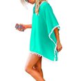 thumbnail image 3 of Leesechin Kimonos for Women Cardigan Trim Kaftan Chiffon Tassels Swimwear Beach Loose Bikini Cover Up, 3 of 7