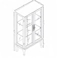thumbnail image 2 of Vintage Lighted Curio Storage Cabinet with Mirrored Back & Tempered Glass Doors, 3 Tier Storage Display Cabinet Adjustable Shelves Home Office Showcase,Cherry, 2 of 8