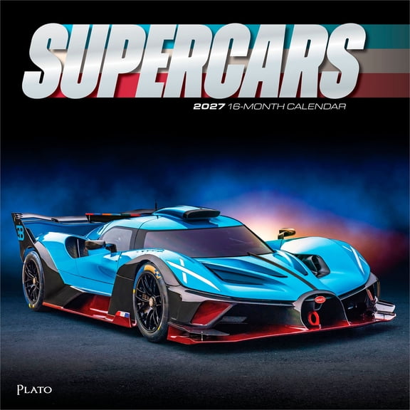 Supercars | 2027 12x24" (Hanging) Wall Calendar | Foil Stamped Cover | Plato