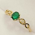 thumbnail image 4 of 2Ct Lab Created Emerald & Diamond Oval Cut Women's Engagement & Wedding Fancy Ring 14k Yellow Gold Plated, 4 of 4