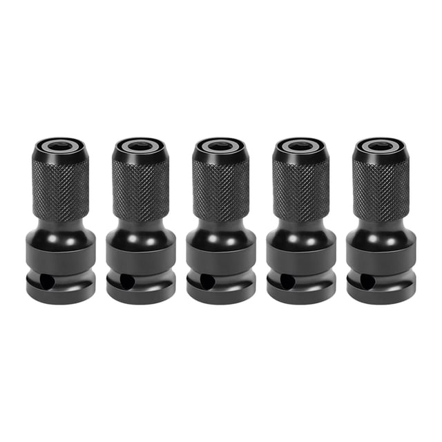 Adaptador de impacto de 5 piezas, unidad cuadrada de 1/2 a adaptador de enchufe de vástago de 1/4, convertidor de mandril de liberación rápida para