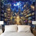 thumbnail image 4 of Gojian Forest Library Tapestry Tree Bookshelf Tapestries Wall Hanging Vintage Fantasy Fairy Treehouse Book Tapestry for Bedroom Living Room Dorm Classroom, 4 of 6
