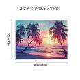 thumbnail image 3 of Acheng Canvas Wall Art Palm Trees Silhouettes On Tropical Beach At Sunset Beach Seascape Painting Nature Pictures for Living Room Home Office Wall Decor Artwork 16x12in, 3 of 6