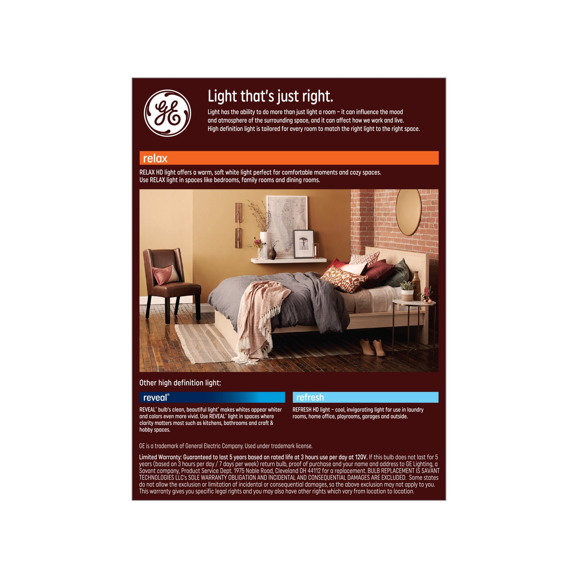 (2 pack) GE Relax HD LED Light Bulbs, 60 Watt, Soft White, A19 Bulbs, Medium Base, Frosted Finish, 4pk