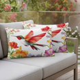 thumbnail image 4 of Bird Flower Pillow Covers 2 Pack Spring Floral Pillowcase Waterproof Outdoor Throw Pillow Cover for Patio Balcony Rectangular Cushion 20”x12”, 4 of 9