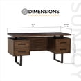 thumbnail image 3 of Sunjoy 60 Inch Home Office Desk Computer Work Desk with Drawers ,Modern Study Writing Desk with Storage, 3 of 11