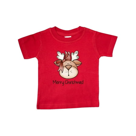 

Inktastic Merry Christmas Reindeer Head Gift Baby Boy or Baby Girl T-Shirt