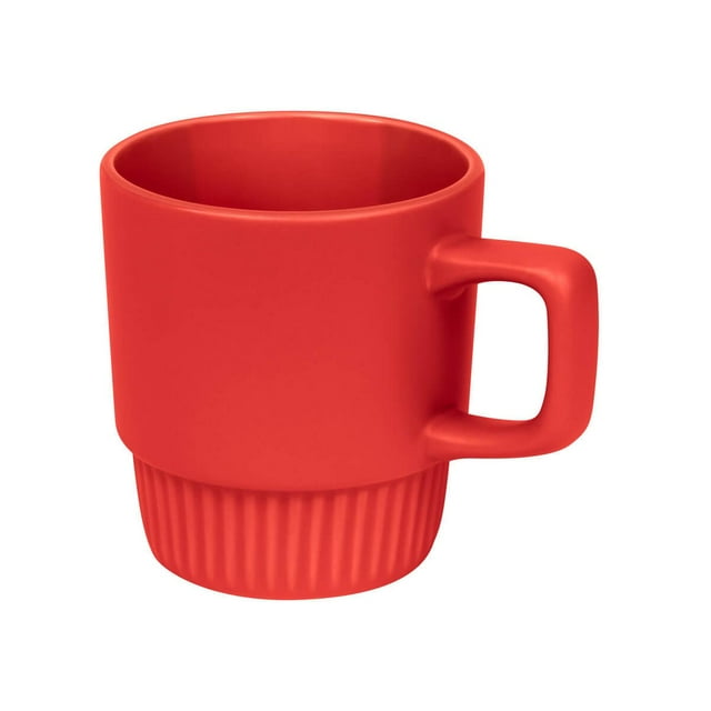 Taza de cerámica con base texturizada rojo 11.7 x 9.2 x 8.4