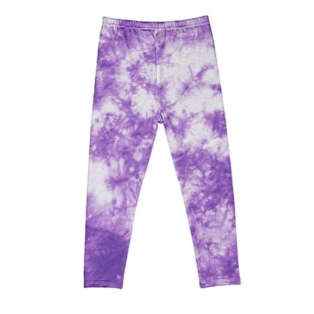 

Stretch Joggers for Baby Girls Printed Pants High Waist Stretchy Soft Tights Kids Summer Leggings for School Wearing New Full Length Pants Purples 3T