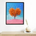 thumbnail image 4 of JRXY Heart Sun Naive Art with Black Frame Decorative Painting 12x16in / 16x20in Print On Canvas for Living Room Bedroom Home Office Wall Decor 16x20in, 4 of 4