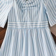 thumbnail image 6 of Ashirexll Girls Summer Dress, Girls Dresses Size 10-12, Summer Short Sleeve Tiered Dress Striped Pleated Elastic Elegant Dresses for Children, 6 of 7