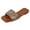 Brown, variant on Sparkly Sequin Flat Dressy Sandals for Women 2026 Summer Fashion Bling Square Toe Wide Width Comfortable Dress Slip on Bridal Slides Slippers White Size 7