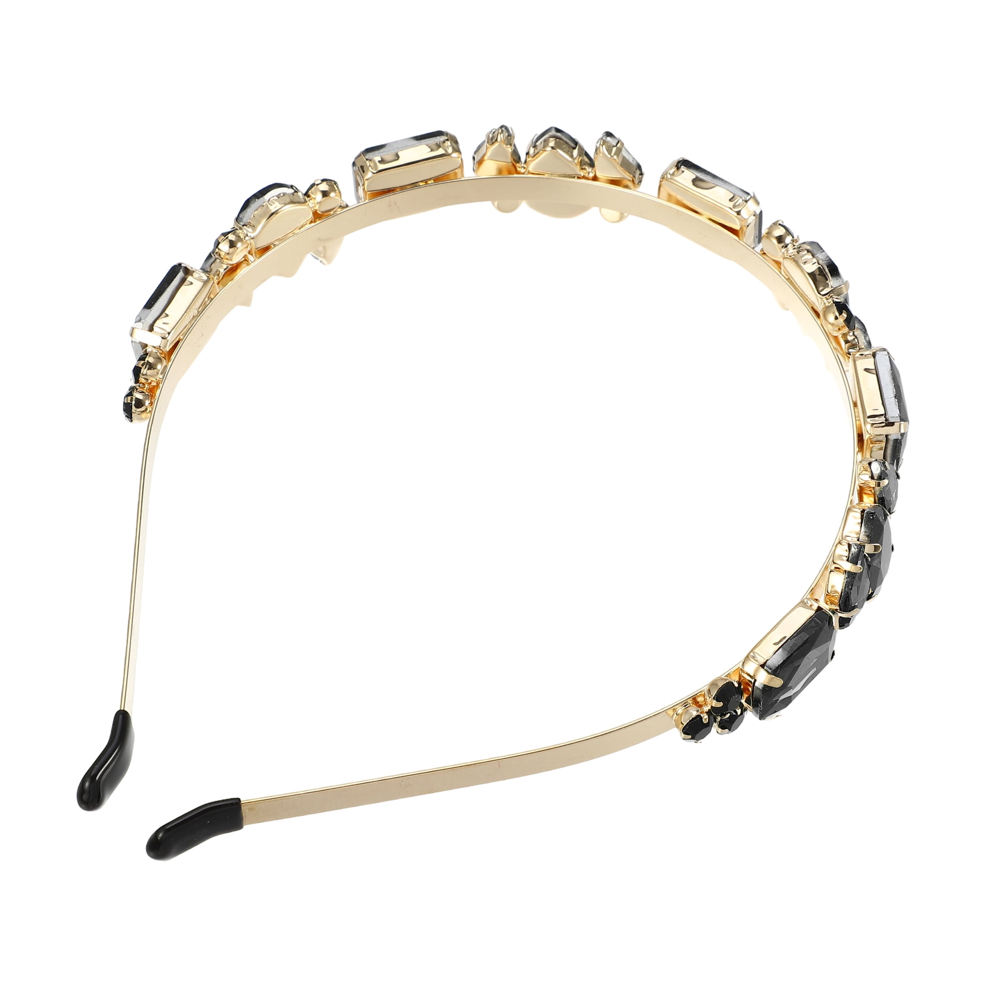 Unique Bargains Fashion Vintage Thin Rhinestone Black Gray