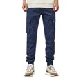 thumbnail image 1 of Cathalem Men Cargo Pants With Pockets Loose Drop Crotch Trousers,Blue 30, 1 of 4