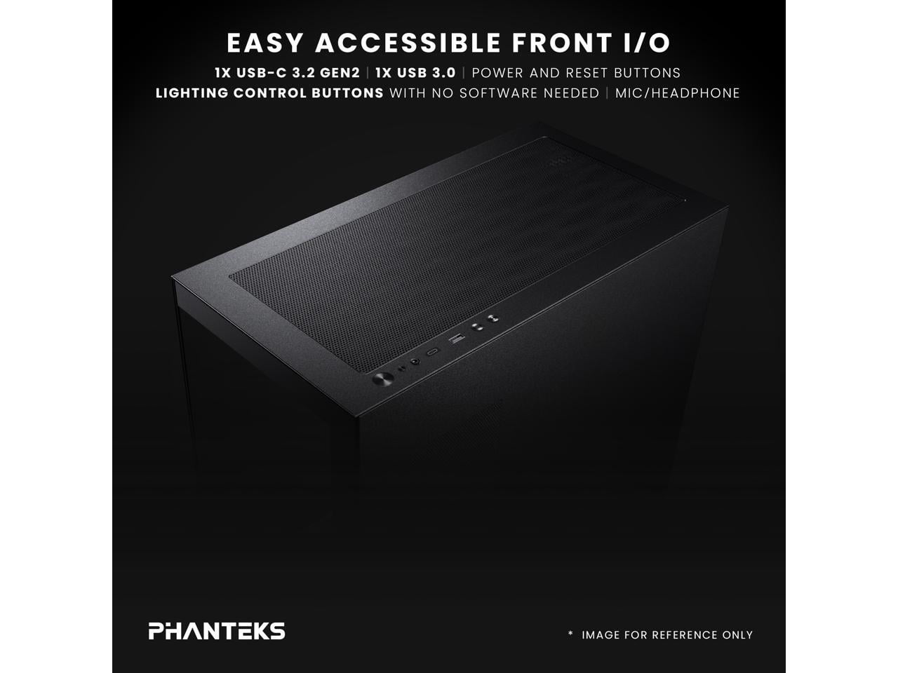Phanteks XT View Matrix Mid-Tower ATX Gaming PC Case, 600-LED Matrix Display, Tempered Glass Front & Side Panels, USB-C 3.2 Gen2, 3x D-RGB Fans Included, Rear-Connector Ready, Charcoal Black