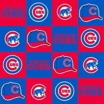 Chicago Cubs 58" 100% Polyester Fleece Logo Sports Craft Fabric By the Yard, Blue, Red and White