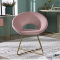 thumbnail image 4 of Roundhill Furniture Slatina Velvet Upholstered Accent Chair in Gold Tone/Pink, 4 of 11