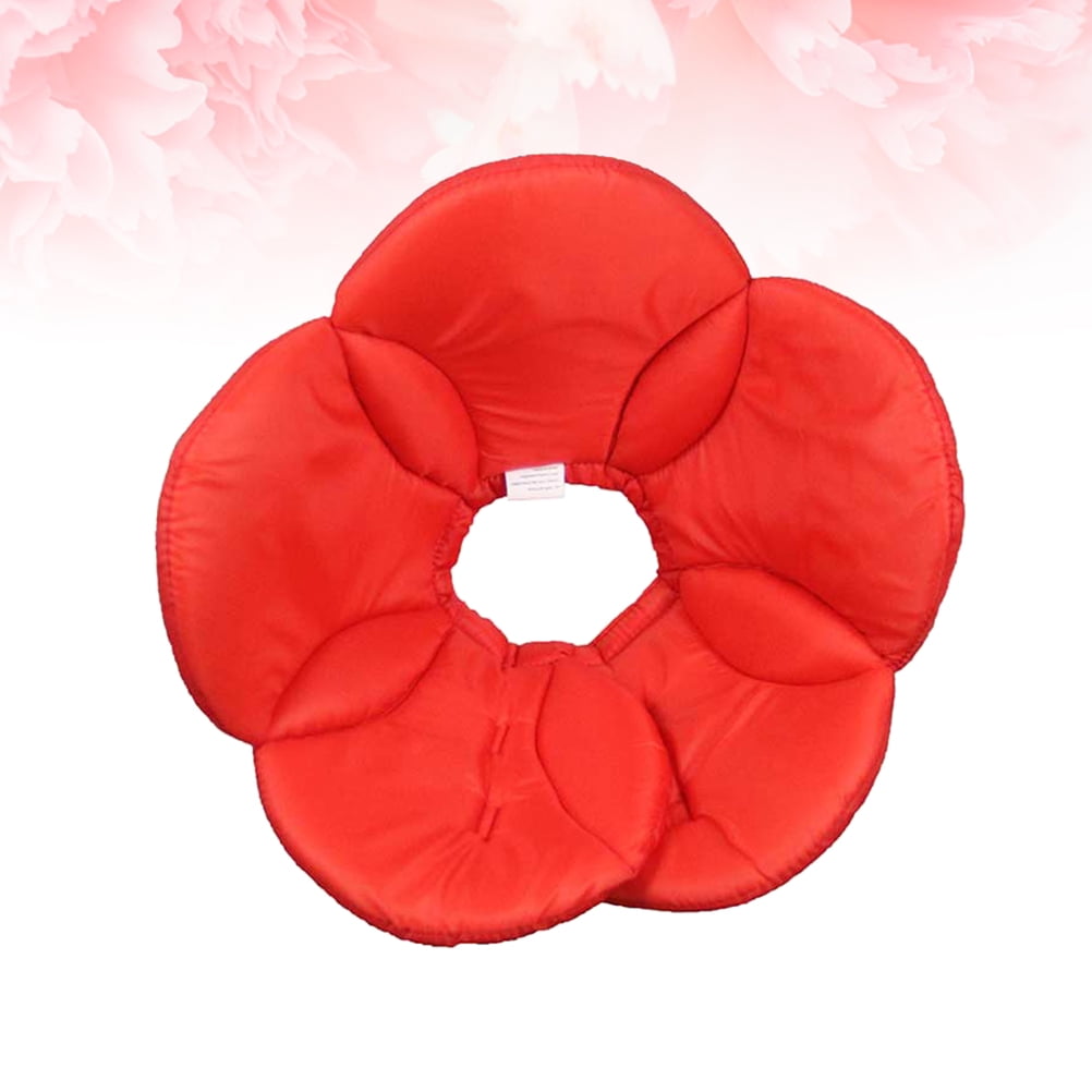 CTIRCHIU Red Polyester Protective Cover Dog Collar Sponge Flower Adjustable for Walking