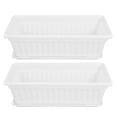 thumbnail image 1 of Shisuyan 2pcs Plastic Vegetable Flower Planters Boxes Rectangular Flower Pots with Saucers, 1 of 8