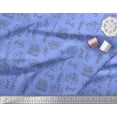 thumbnail image 2 of Soimoi Blue Cotton Duck Fabric Merry Christmas Text Fabric Prints By Yard 42 Inch Wide, 2 of 3