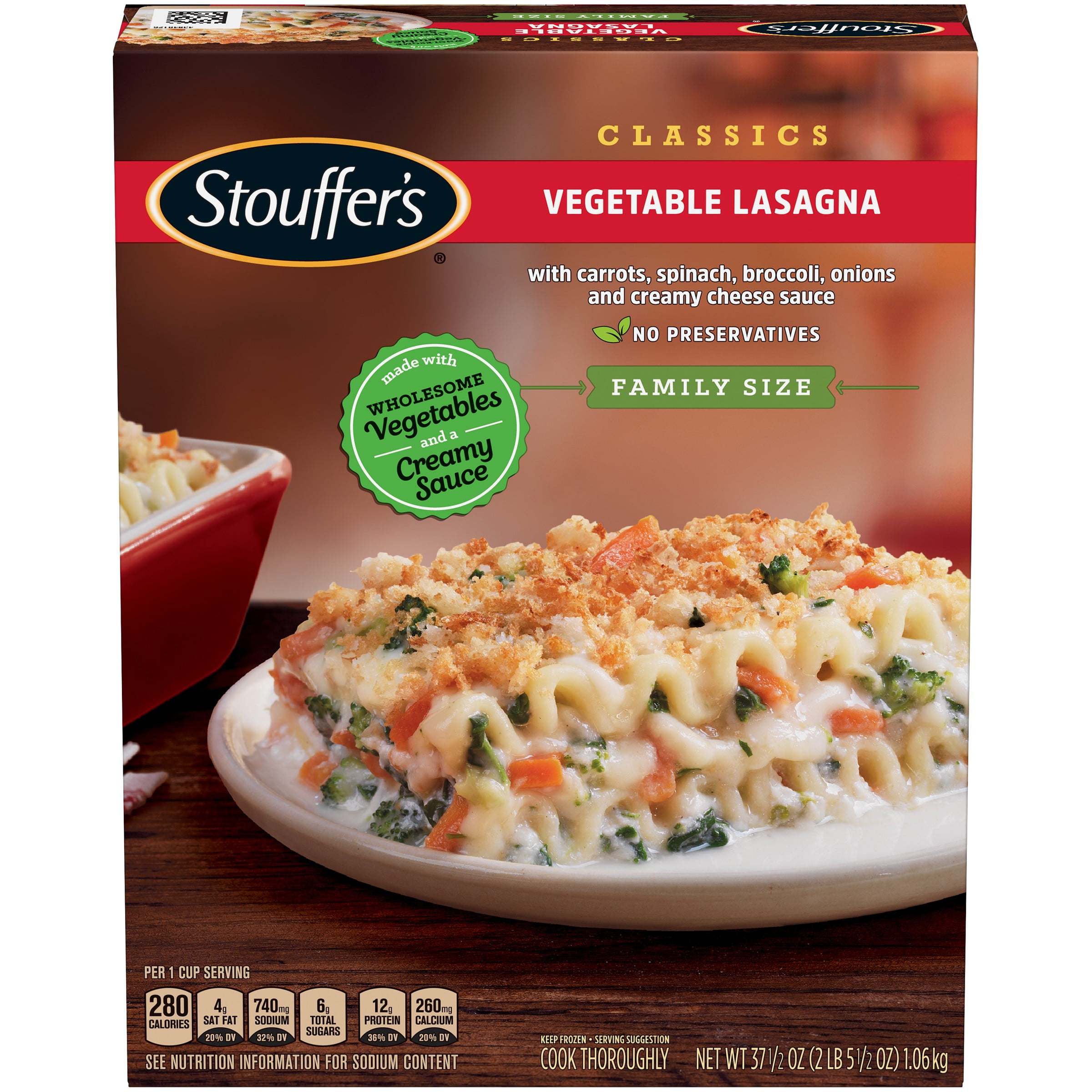 STOUFFER’S CLASSICS Vegetable Lasagna, Family Size Frozen Meal