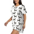 thumbnail image 2 of Fotbe Dachshund Dog Puppy Print Pajama Set for Women 2 Piece Loungewear Short Sleeve Tops and Shorts Set Soft Sleepwear-Small, 2 of 7