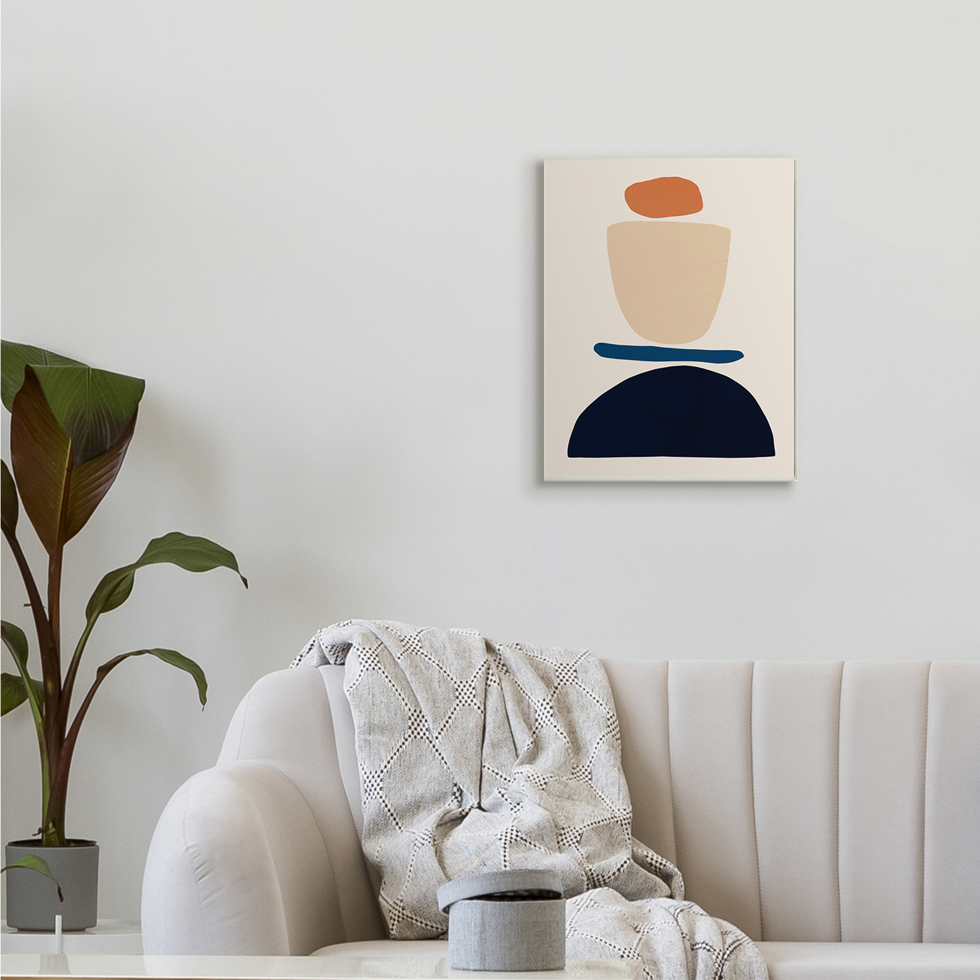 Stupell Industries Western Balanced Abstract Shapes Orange Blue,13 x 19,Designed by Victoria Barnes