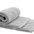 thumbnail image 4 of White Classic Hotel Collection Absorbent Cotton Bath Mats, Spa Reversible Floor Towels, not a Bathroom Rug, Dolphin Gray, 22 x 34, 2 Pack, 4 of 7