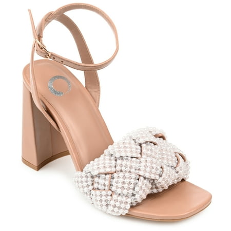 

Journee Collection Womens Dua Tru Comfort Foam Pearl Accents Block Heel Sandals