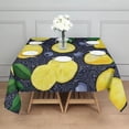thumbnail image 3 of Yellow Lemon Blueberries DarkBlue Pattern Square Tablecloth,Waterproof Square Table Cover,Wipeable Spillproof Washable Table Cover for Home Kitchen Party Decor 60"x60"(152x152cm), 3 of 6
