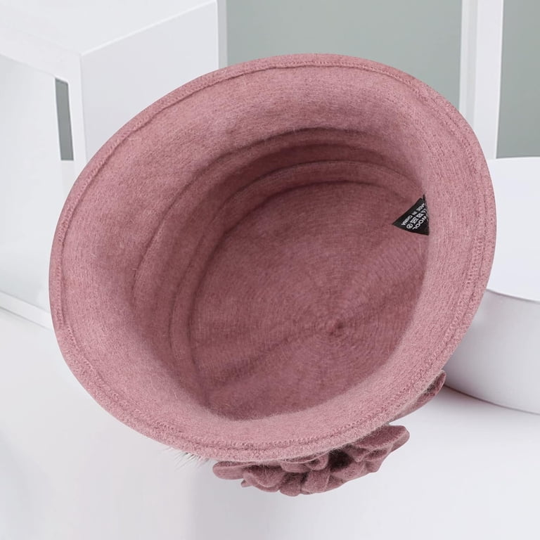 Women Beret Hat French Vintage Floral Wool Dress Cloche  display picture 1