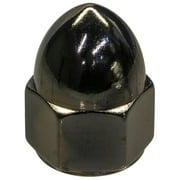 1/2"-13 Black Chrome Plated Steel Coarse Thread Acorn Nuts (3 pcs.)