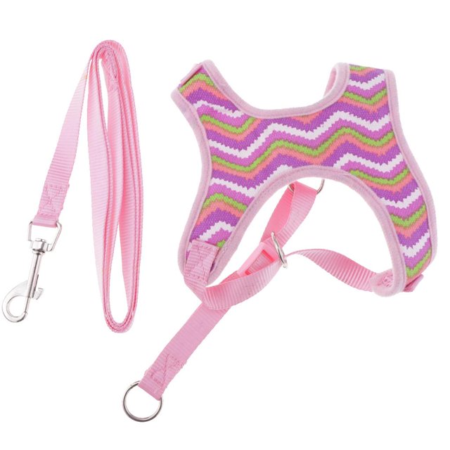 Arnés ajustable para Perro mascota jinwen con estampado de Correa para caminar pecho Rojo S