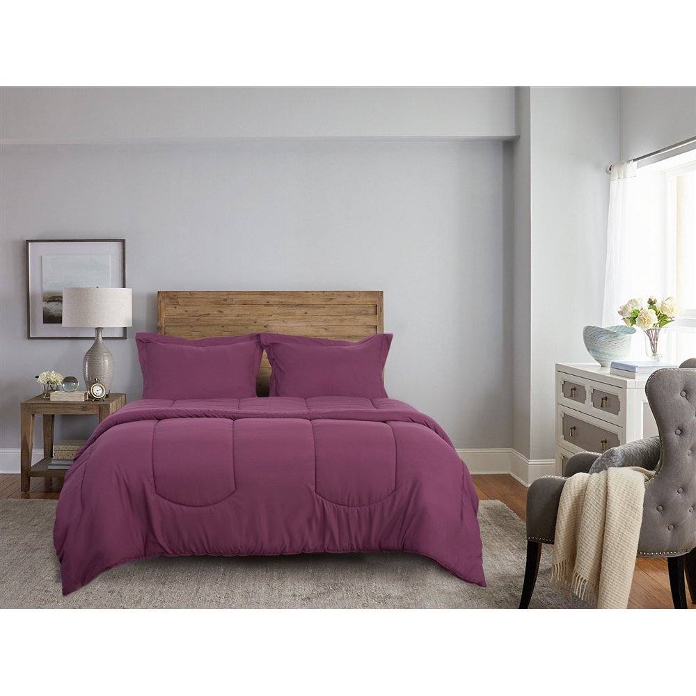 Super Soft Solid Bedding Comforter Set with Matching Shams Walmart