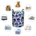 thumbnail image 6 of XMXT Collapsible Laundry Basket, Blue Skull Bones Waterproof Polyester Laundry Hamper, 40L, 6 of 8