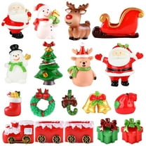 Windfall 1pcs Christmas Miniature Figurines Mini Santa Clause Ornament Xmas Micro Landscape Christmas Tree Snowman Reindeer Gift for DIY Fairy Garden